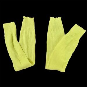 Fluorescent Chartreuse Leg Warmers Retro 80s Vibe